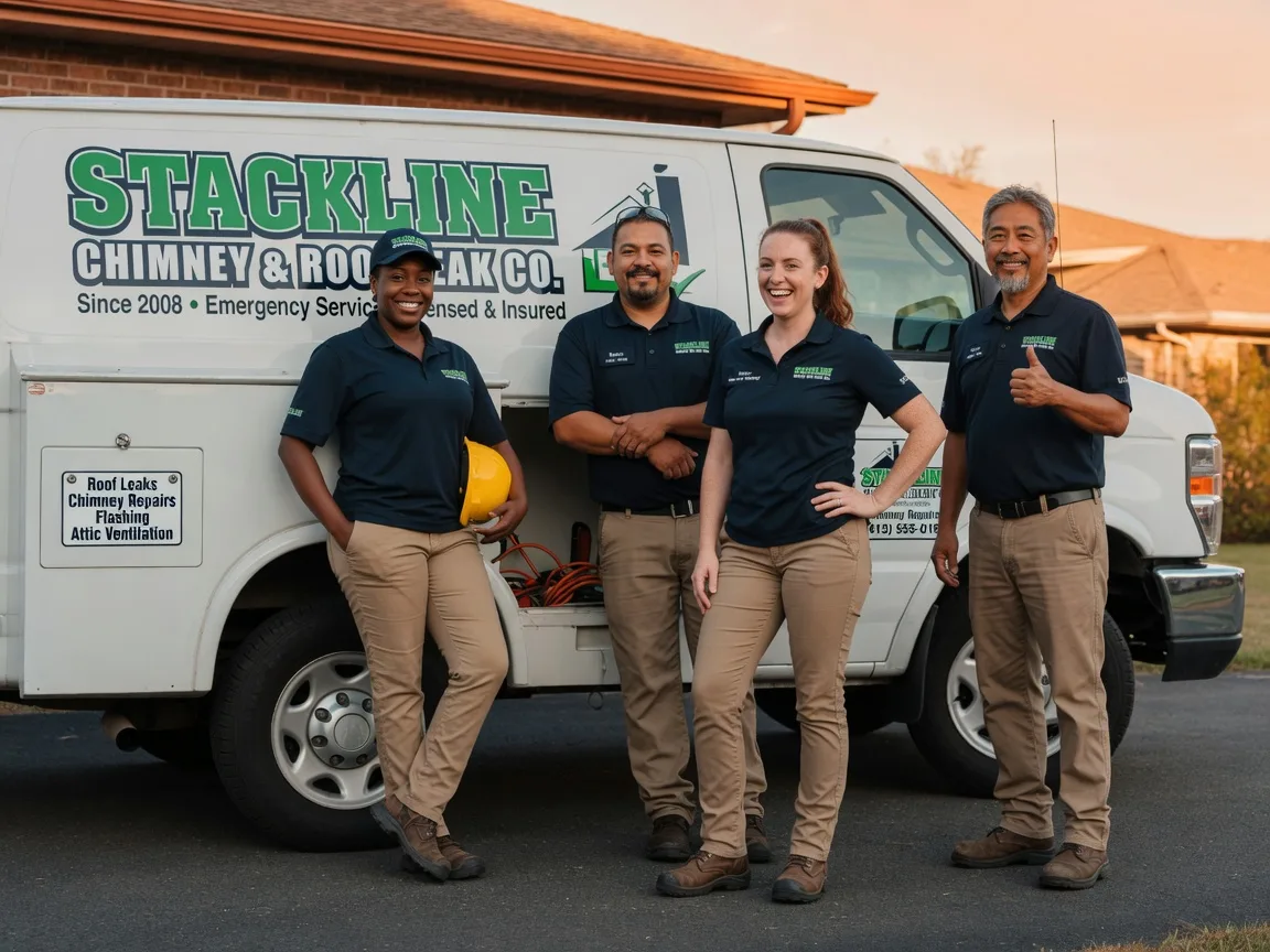 Chimney flashing repair company in Stowell, TX